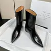 Botas de tornozelo de moda de salto alto com bico fino retrô estilosas estilo coreano para mulheres 2026, novas botas estilosas de outono e inverno sem cadarço que aumentam a altura até a panturrilha
