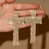 Nuevos Pendientes Largos de Moda con Forma de Cruz, Modernos y Elegantes, Pendientes Minimalistas para Mujer, Pendientes Llamativos Únicos y Audaces