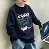 Sudadera con capucha de forro polar, elegante, casual, versátil, de manga larga, para niños medianos y grandes, nueva, estilo coreano, prenda exterior para niños