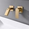 Grifo de lavabo minimalista oculto frío y caliente 59 cobre plegable hacia arriba y hacia abajo Universal Salida de agua a la pared grifo de pared