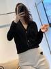 Cárdigan de punto con cuello en V de lana Zhengqite Clothing, con puntadas visibles, elegante y con estilo, hipoalergénico, delicado, no irritante, versátil y clásico