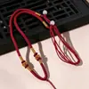 Corda de colar trançada artesanalmente com fivela de abacaxi vermelha, 3mm, para joias DIY, pingentes, colares e para amarrar sachês ou pingentes de jade