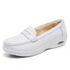Sapatos de enfermagem com almofada de ar femininos 2024 primavera novos confortáveis sola macia não cansa pés antiderrapantes moda versátil sapatos brancos para o trabalho