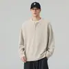 Sudadera de Medio Cremallera Estilo Coreano Tendencia Otoño 2026 Estilo Old Money Falsa de Dos Piezas para Hombre, Holgada, Cómoda, Versátil, Casual