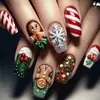 Natal Média Duração Europeu Quadrado Bonito Adesivos de Unha Natal Listrado Boneco de Gengibre Árvore de Natal Floco de Neve Padrão Bonito