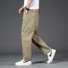Pantalones de trabajo de alta gama de Hong Kong para hombre, corte recto holgado, estilo fino de verano 2026, talla grande, pantalones casuales de pierna ancha