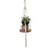 Cuerda de Algodón Tejida a Mano Estilo Bohemio Maceta para Plantas y Flores Cesta Colgante Bolsa de Red Cuerda para Colgar Colgante de Pared Cuerda para Colgar