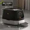 Bandeja para Gatos Totalmente Cerrada de Acero Inoxidable Extra Grande, Inodoro para Gatos Anti-Salpicaduras con Valla Elevada y Tapa abatible, Suministros para Mascotas Gatos