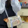 Bolso Bandolera de Estudiante Chica Bidimensional Bolso Pequeño de Merienda Bolsa Transparente para Dolor Ropa de Trabajo Ligera Minibolsa