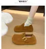 Zapatos Birkenstock completamente cerrados para mujer, zapatos de vestir con forro de felpa, Nuevo estilo Otoño/Invierno 2026, Suela gruesa retro, Para personas bajas, Mocasines sin cordones