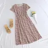 Comercio Exterior Transfronterizo Sudeste Asiático Vestido de Manga Corta para Mujeres de Mediana Edad y Mayores, Falda de Longitud Media, Moderno y Juvenil