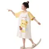 Pijama Infantil para Meninas, Novo Estilo de Verão, Manga Curta, Fino, Caimento Solto, Camisola Estilo Princesa para Crianças Maiores, Pode Ser Usado Fora de Casa como Roupa de Casa