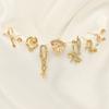 Micro hebilla de herradura de circonio chapada en oro cobre Perla soporte vacío aretes de tuerca aguja de plata 925 DIY aretes irregulares accesorios para aretes
