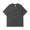 Camiseta masculina de manga curta, 300g algodão puro, lavagem pesada, lavagem com sal, estilo americano, corte solto, gola redonda, estilo casal, marca da moda, atacado personalizado