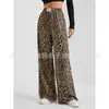 Moda Verano Tendencia Japonesa Nuevo Estilo Americano Moda Juvenil Estampado de Leopardo Pantalones Casuales Camuflaje Adelgazantes de Pierna Ancha hasta el Suelo