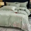 Juego de cuatro piezas de algodón de fibra larga de 80 hilos, suave como la seda para dormir sin ropa, ropa de cama 100% algodón, lujo ligero y estilo minimalista