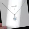 Collar de plata de ley con copos de nieve para mujer, cadena de clavícula de diseño avanzado de nicho de lujo con luz otoñal, nuevo regalo de Navidad 2022