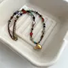 Collar Colgante de Elefante con Piedras de Colores Estilo Étnico Retro Cadena para Clavícula con Cuentas Dopamina Nicho Moda para Mujer Estilo Nuevo