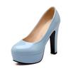 Estoque Dropshipping Europeu e Americano Sexy Casual Moda Couro Patente Salto Alto Feminino Boca Rasa Sapatos de Salto Único X25020027