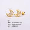 Acero titanio 316L chapado en oro cobre circonio micro-incrustado arete para cartílago de la oreja Luna Estrella Planeta arete aretes perforación transfronteriza arete para cartílago de la oreja