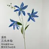 Flor Artificial Nueva Estilo Chino Azul Klein de Un Tallo Venta al por Mayor Flor Falsa Azul Oscuro Arreglo de Decoración para Salón de Bodas