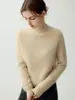 Suéter de cuello alto medio 100% cachemira pura para mujer, nuevo suéter de cachemira de punto base de ajuste holgado para otoño e invierno