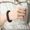 Pulsera de ébano con tallado exquisito, seis palabras mantra, sándalo morado, nube auspiciosa, cuentas de Buda, ébano, étnico retro, estilo nacional, pulsera