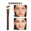 Set Popular Europeo y Americano de Brochas de Maquillaje de Doble Extremo, Brocha para Contorno y Rubor, Brocha para Base, Brocha de Maquillaje de Color Café con Cerdas Suaves, Herramientas de Belleza