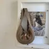 Bolsa de Ombro de Grande Capacidade 2025 Inverno Nova Bolsa de Nicho Moda Casual Bolsa Tote de Tricô para Sobraco Bolsa Macia