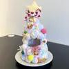[Solo Ropa de Bebé] Nuevo Conjunto de Ropa de Bebé Árbol de Navidad Multicolor Tejido a Mano para Combinar con Hello Kitty Labubu