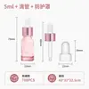 Botella de vidrio rosa translúcido muy atractiva para aceites esenciales, botella con gotero para suero y loción, botella dispensadora de productos cosméticos y para el cuidado de la piel