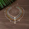 Conjunto de Colares Europeus e Americanos Transfronteiriços Vintage com Contas, Corrente de Clavícula Estilo Étnico, Joias em Camadas para Mulheres, Estilo Floresta Tendência