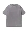 Camiseta de Manga Corta Estampada Pesada Lavada de 260 g para Hombre, Estilo High Street Americano de Verano, Camiseta de Media Manga para Hombre, Logo Personalizado