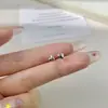 Pendientes Xigu E2482 de Plata S925 Cepillada con Corazón y Diamantes para Mujer, Pendientes Dulces de Diseño Coreano, Venta al por Mayor