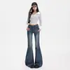 Jeans acampanados de cintura alta estilo retro americano para mujer, nuevos pantalones de campana elásticos ajustados para el otoño de 2026, Yichun transfronterizo