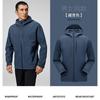 Chaqueta con Capucha Softshell para Hombre de Otoño e Invierno, Abrigo con Cremallera Ykk, Cortavientos, Impermeable, Resistente al Desgaste, Chaqueta para Montañismo al Aire Libre, Personalizable