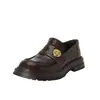 Versión de Piel de Vaca Estilo Británico Zapatos Pequeños de Cuero para Mujer Suela Gruesa 2026 Nuevos Mocasines Versátiles para Monedas Piel Suave Tacón Grueso Zapatos Individuales