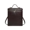 Mochila de Cor Sólida com Textura de Grande Capacidade Tecida à Mão Casual para o Dia a Dia Bolsa de Ombro Elegante e Requintada