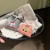 Lindo colgante de bolsa de tela de dibujos animados nuevo con lazo de encaje, decoración de diseño de bolsa de compras, accesorio de mochila al por mayor
