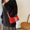 Bolsa de Tela de Nylon para Mujer Gran Capacidad Nueva Temporada 2025 Estilo Simple Casual Rayada Bolso de Hombro Bolso Cruzado de Moda de Banda Ancha