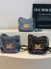 Bolso de mezclilla lavado bordado con gato lindo, nuevo, transfronterizo 2026, para mujer, versátil, con múltiples bolsillos, de hombro y cruzado