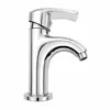 Grifo de lavabo de cromo brillante electrochapado, grifo de encimera de un solo mango y un agujero, grifo de lavabo de baño, venta al por mayor del fabricante