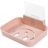 Plato de jabón de pared para baño adhesivo sin rastro del fabricante, soporte de jabón con drenaje, caja de almacenamiento colgante, caja de jabón creativa con cara sonriente
