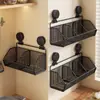Caja de almacenamiento para cebolla, jengibre y ajo, estante de cocina con ventosa, organizador multifuncional de pared para jengibre y ajo, canasta de pared sin perforaciones