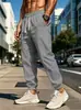 Pantalones versátiles de algodón y lino para hombre, nuevos, transfronterizos europeos y americanos, cintura elástica, corte holgado, color liso, transpirables, con puño
