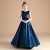 Vestido de Niña Acero 2026 Nuevo Modelo Piano Performance Satén Vestido de Noche Infantil Vestido de Princesa Coro Vestuario para Interpretación de Violín