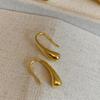 Aretes de Tuerca Retro de Gota de Agua de Acero de Titanio para Mujer, Oro de 18K, No se Desvanecen, Aretes de Diseño Nicho, Accesorios, Retro Artístico