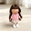 Apenas as Roupas: Conjunto de Roupa para Boneca Batata Mia Espanhola 30cm, Moletom Rosa, Saia Branca, Boina, Óculos de Sol