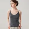 Chaleco de punto fino de cachemira con tirantes finos para mujer, nuevo para otoño e invierno, cuello en V, sin mangas, camisola interior sexy