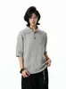 Camisa Polo Tricotada com Design de Nicho Retrô Americano Manga Curta Unissex Verão Tendência High Street Casual Tops
